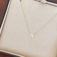 PETITE 'B' INITIAL NECKLACE | 9K SOLID GOLD