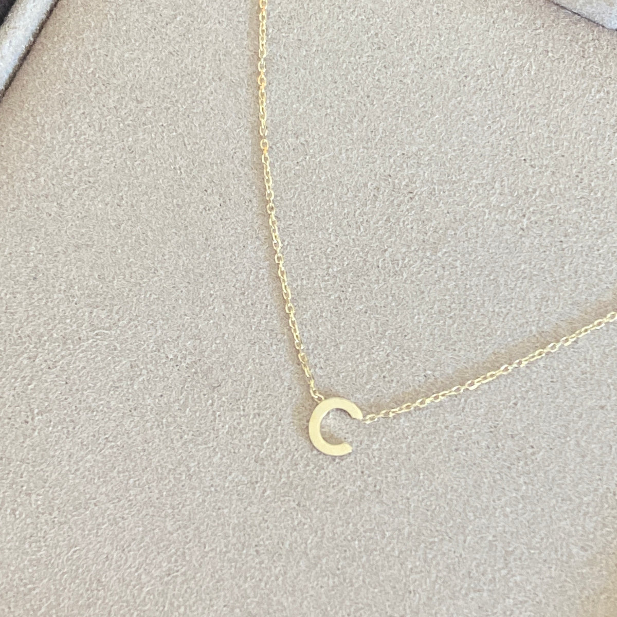 PETITE 'C' INITIAL NECKLACE | 9K SOLID GOLD