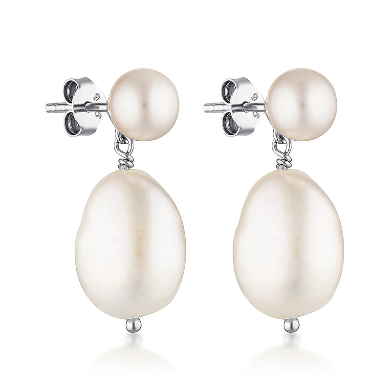 CELINE PEARL EARRINGS | SILVER