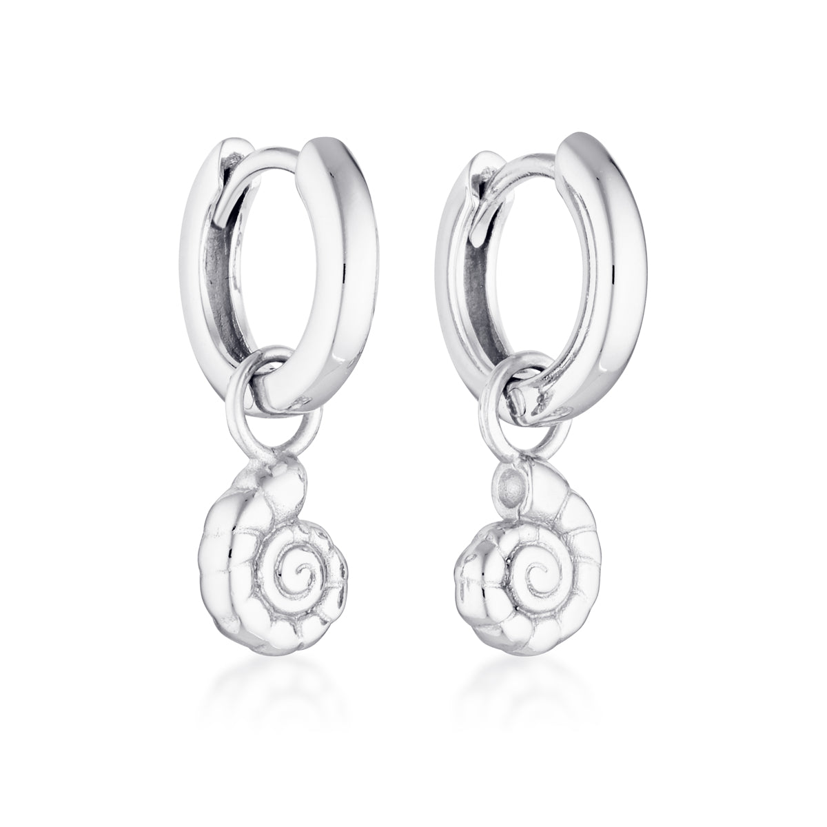 CONCH SHELL HUGGIES | SILVER