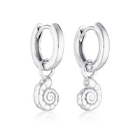 CONCH SHELL HUGGIES | SILVER