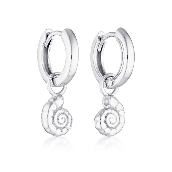 CONCH SHELL HUGGIES | SILVER