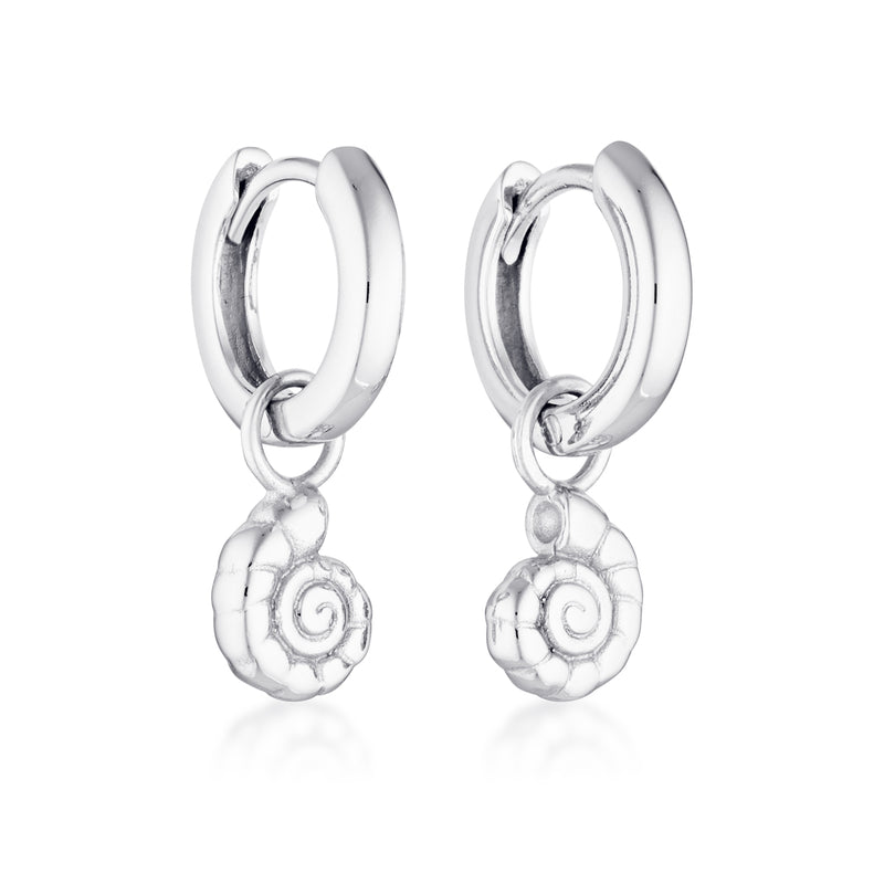 CONCH SHELL HUGGIES | SILVER