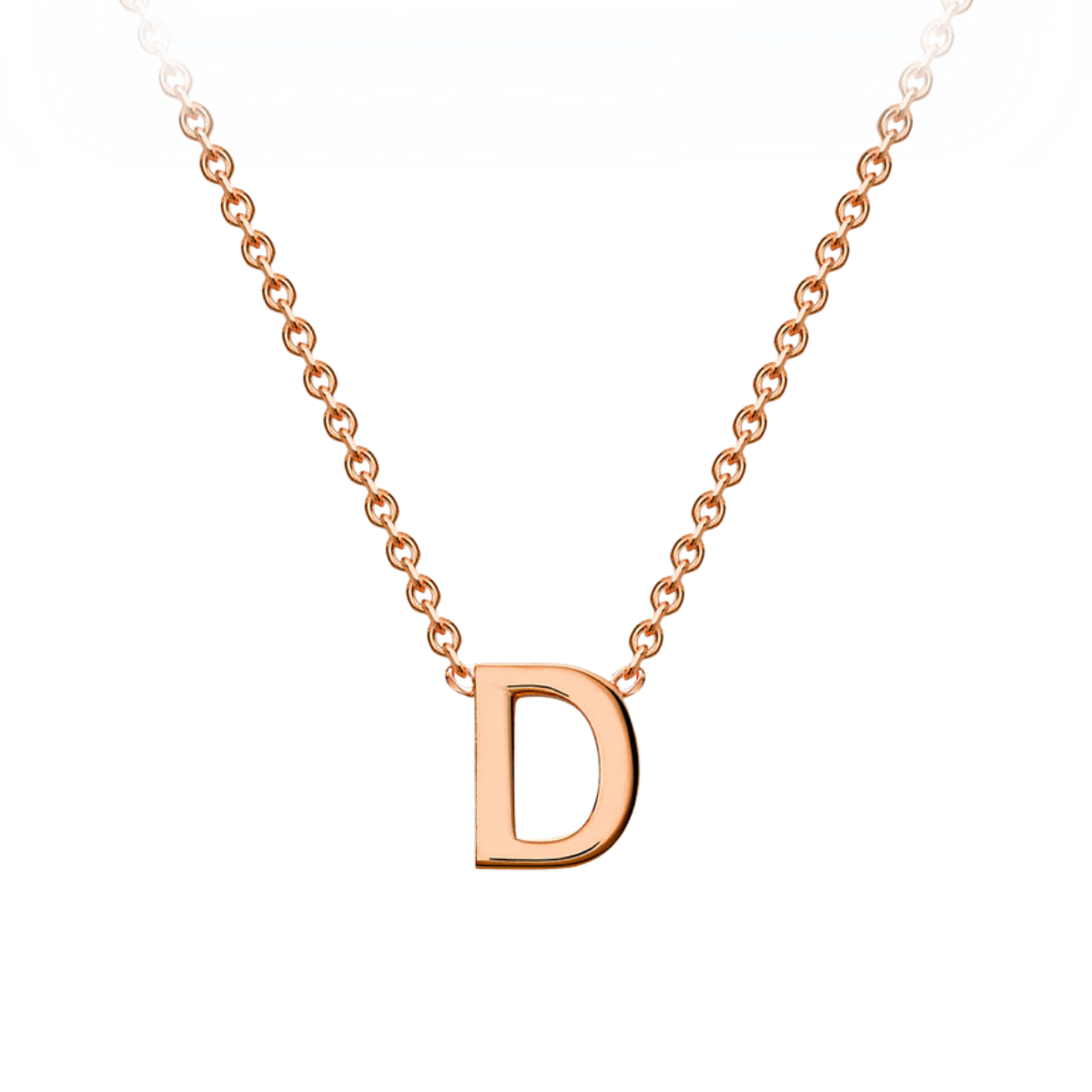 PETITE INITIAL NECKLACE | 9K SOLID ROSE GOLD