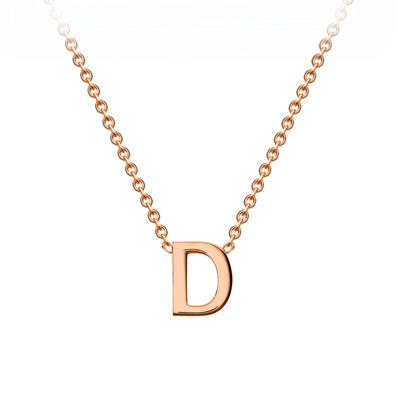 PETITE INITIAL NECKLACE | 9K SOLID ROSE GOLD
