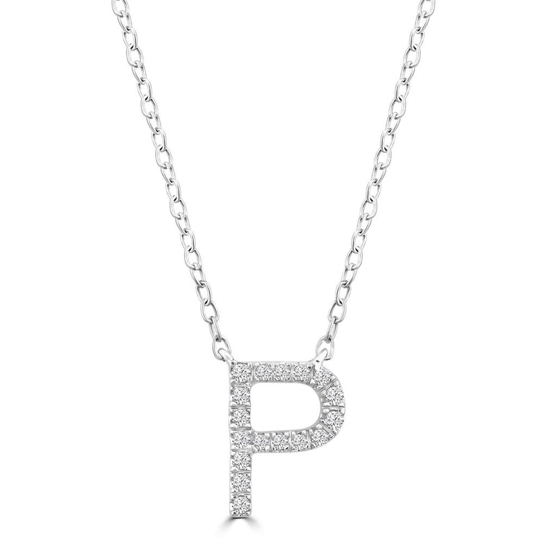 DIAMOND INITIAL NECKLACE | 9K SOLID WHITE GOLD