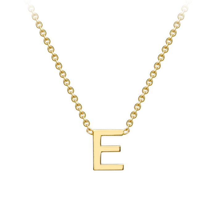 PETITE 'E' INITIAL NECKLACE | 9K SOLID GOLD
