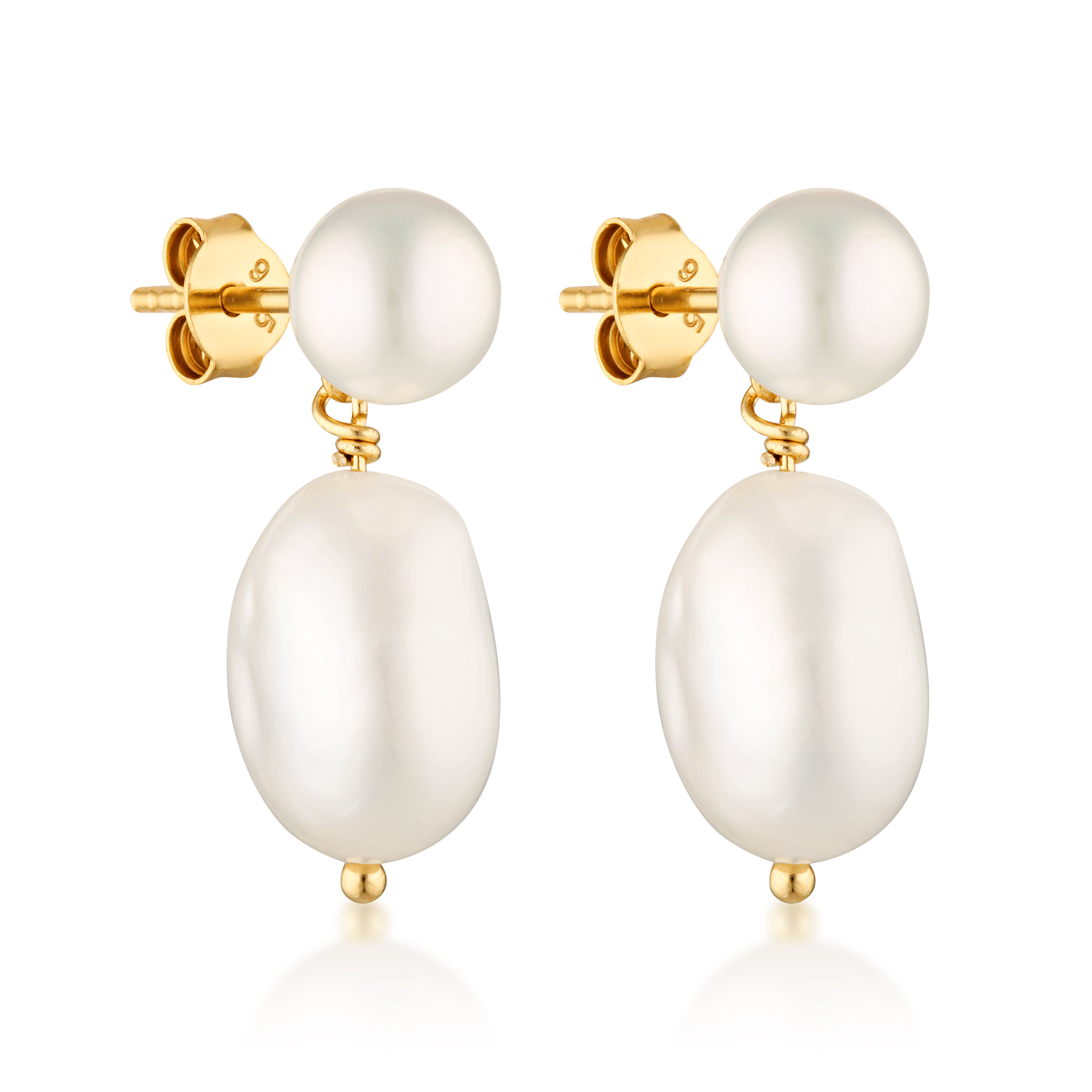 CELINE PEARL EARRINGS | GOLD – EL&RO Jewellery