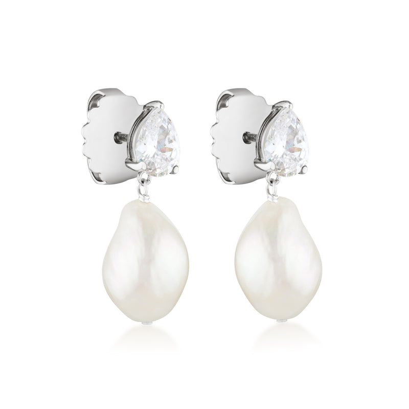 GISELLE PEARL EARRINGS | SILVER