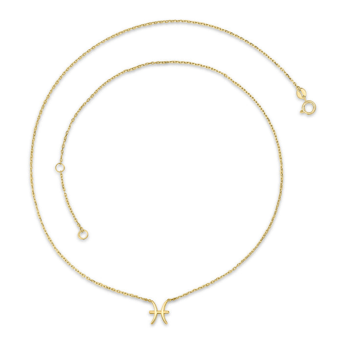 PISCES ZODIAC NECKLACE | 9K SOLID GOLD