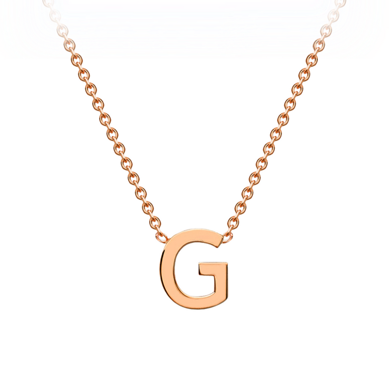 PETITE INITIAL NECKLACE | 9K SOLID ROSE GOLD