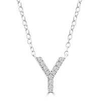 DIAMOND INITIAL NECKLACE | 9K SOLID WHITE GOLD