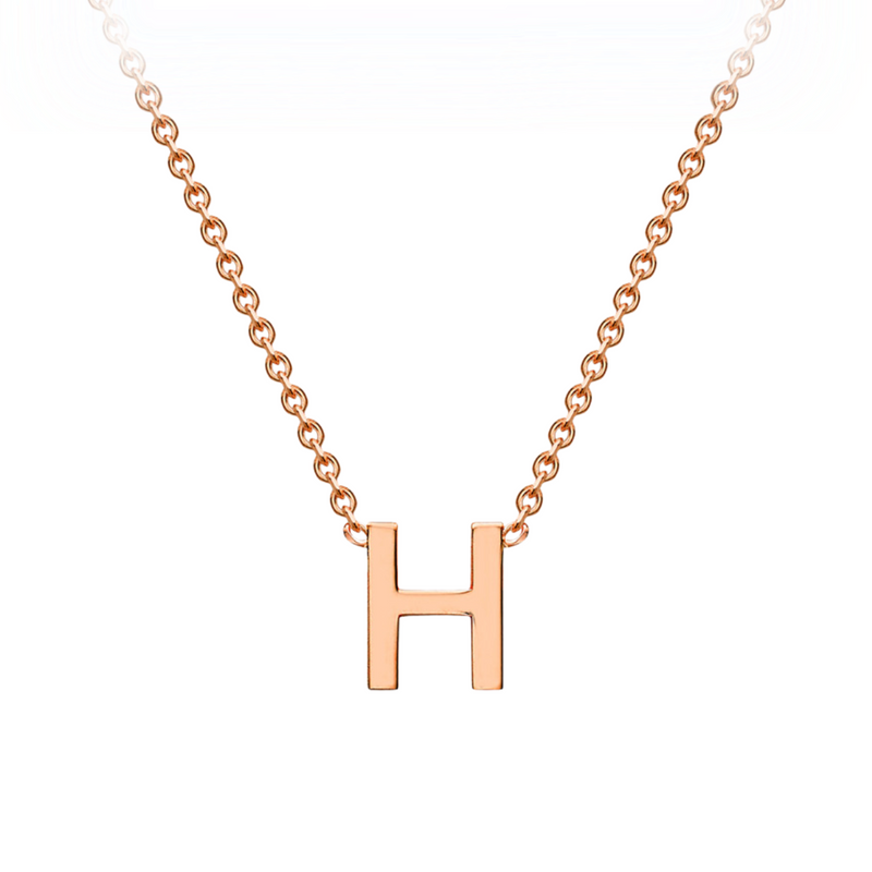 PETITE 'H' INITIAL NECKLACE | 9K SOLID ROSE GOLD