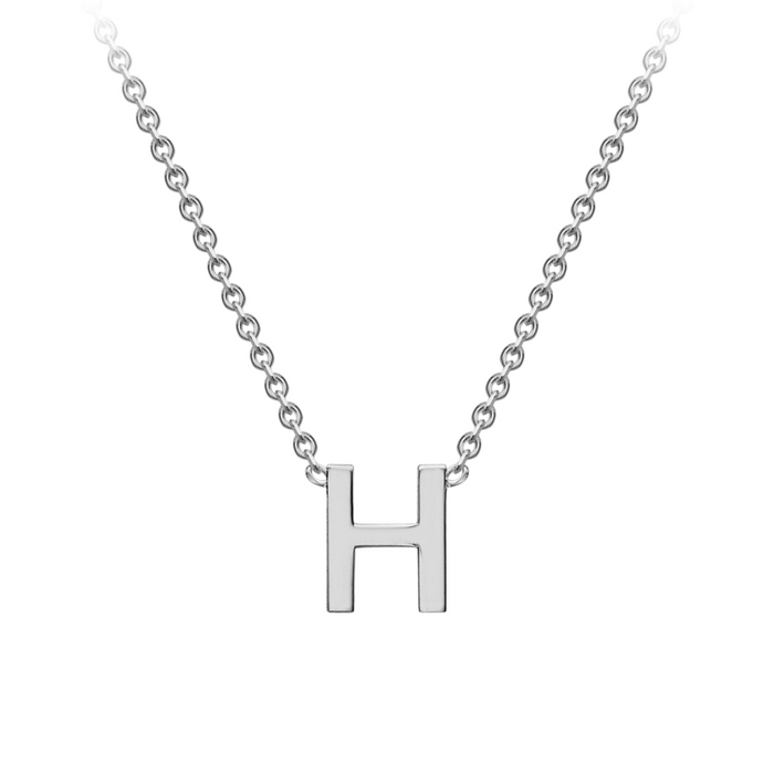 PETITE 'H' INITIAL NECKLACE | 9K SOLID WHITE GOLD
