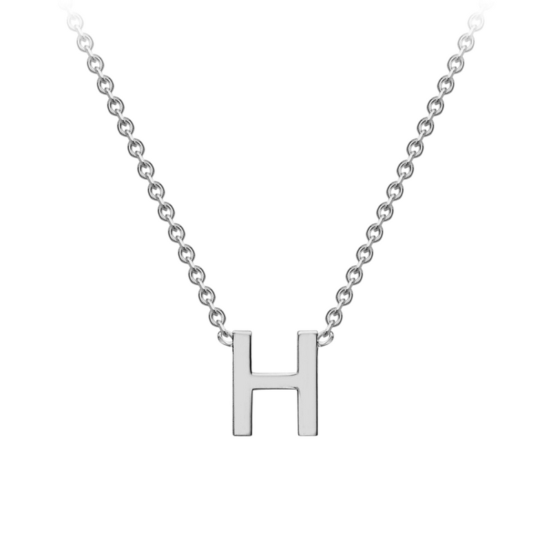 PETITE INITIAL NECKLACE | 9K SOLID WHITE GOLD