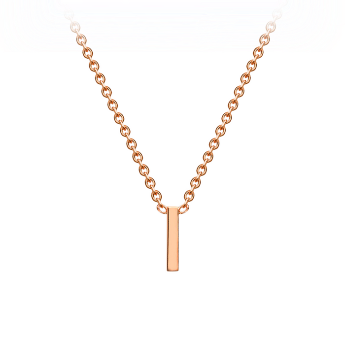 PETITE 'I' INITIAL NECKLACE | 9K SOLID ROSE GOLD