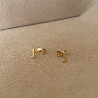 'J' INITIAL STUD EARRINGS | 9K SOLID GOLD