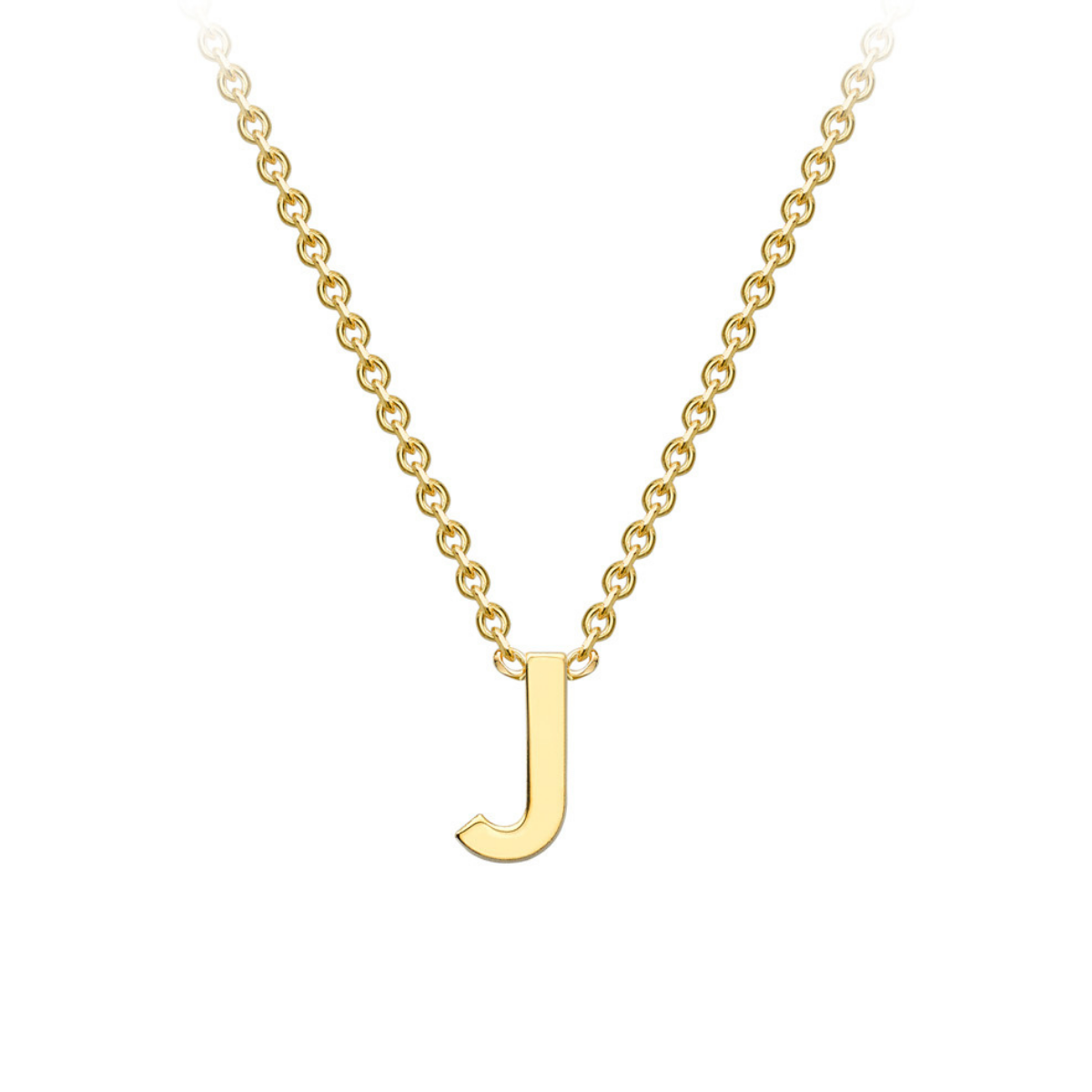 PETITE 'J' INITIAL NECKLACE | 9K SOLID GOLD