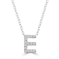DIAMOND INITIAL NECKLACE | 9K SOLID WHITE GOLD