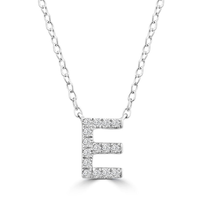 DIAMOND INITIAL NECKLACE | 9K SOLID WHITE GOLD