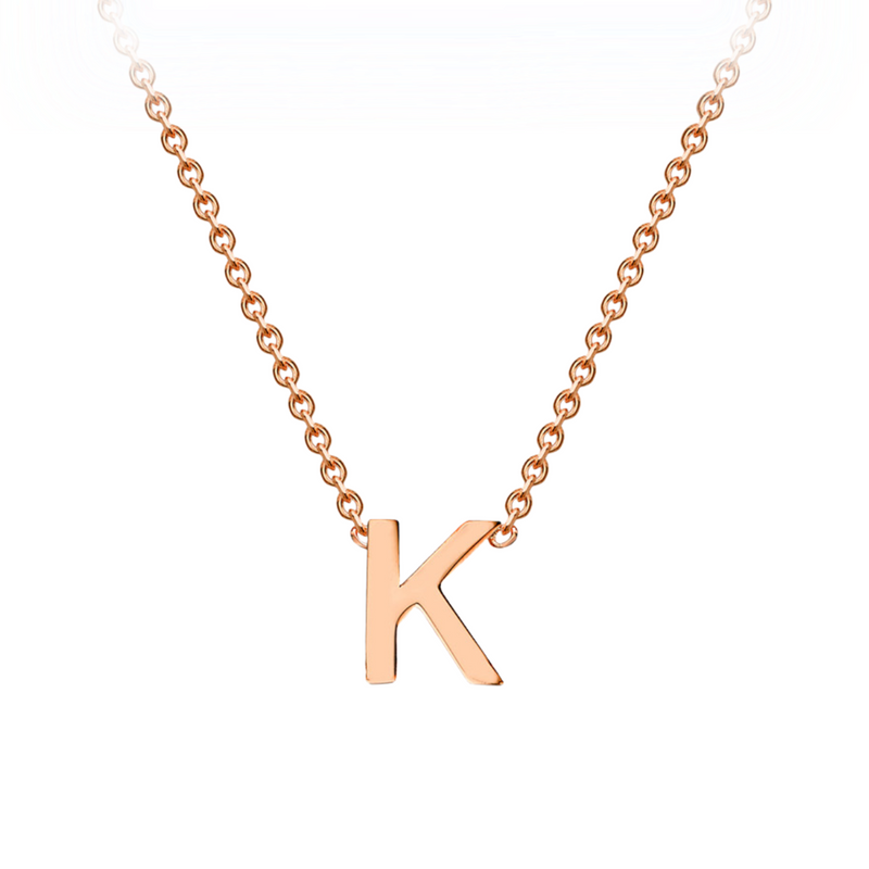 PETITE INITIAL NECKLACE | 9K SOLID ROSE GOLD
