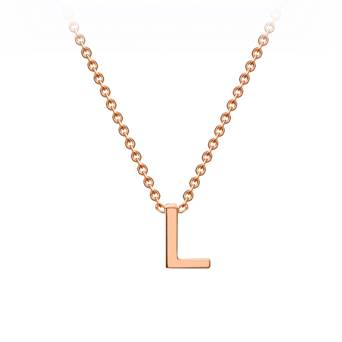 PETITE 'L' INITIAL NECKLACE | 9K SOLID ROSE GOLD