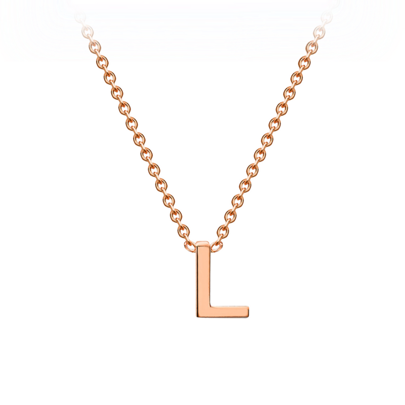 PETITE INITIAL NECKLACE | 9K SOLID ROSE GOLD