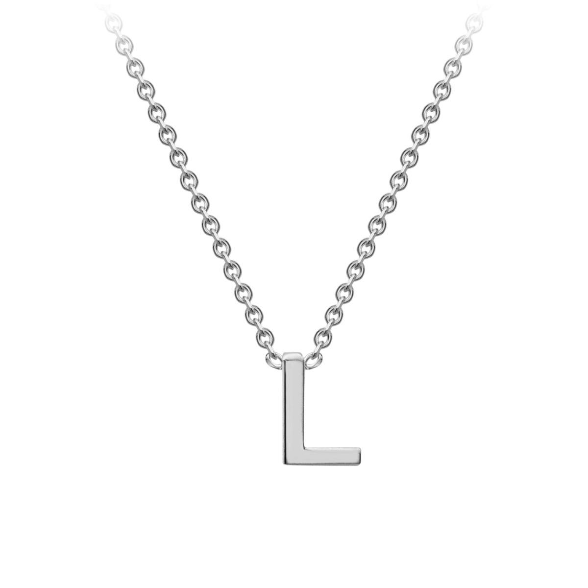 PETITE INITIAL NECKLACE | 9K SOLID WHITE GOLD
