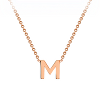 PETITE 'M' INITIAL NECKLACE | 9K SOLID ROSE GOLD