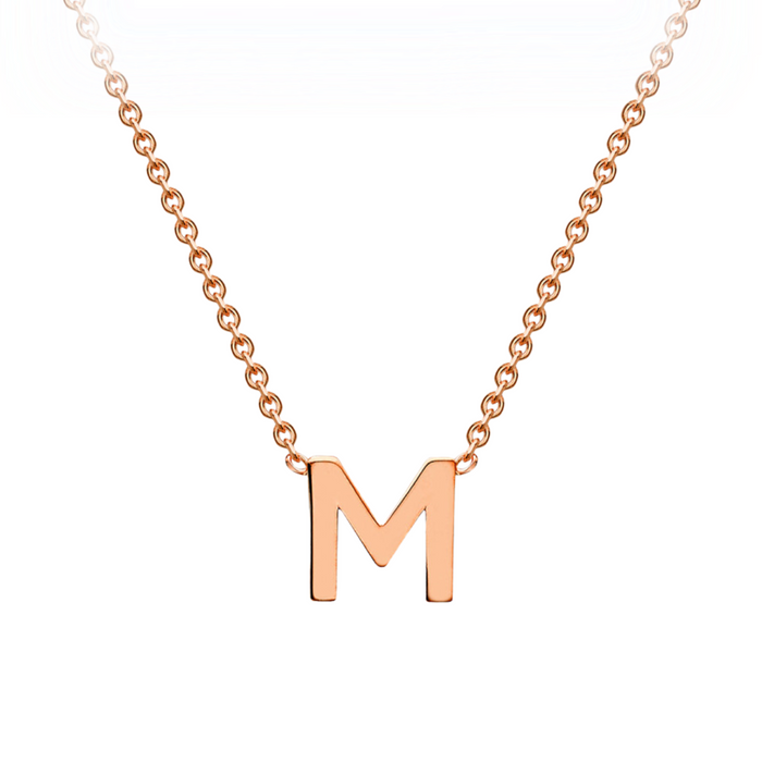PETITE 'M' INITIAL NECKLACE | 9K SOLID ROSE GOLD