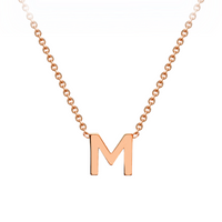 PETITE INITIAL NECKLACE | 9K SOLID ROSE GOLD