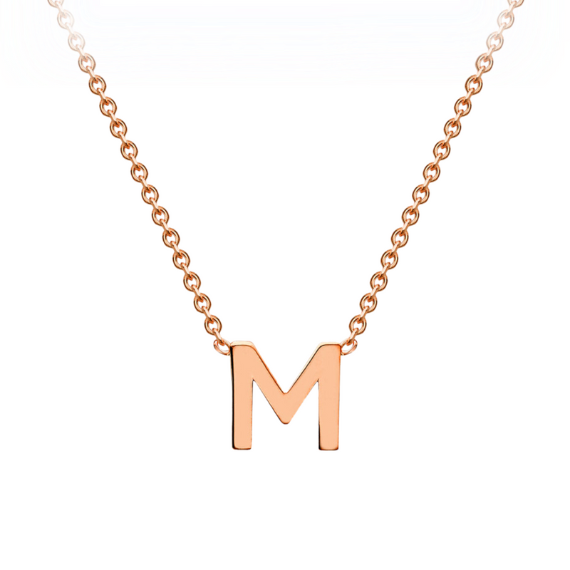PETITE INITIAL NECKLACE | 9K SOLID ROSE GOLD