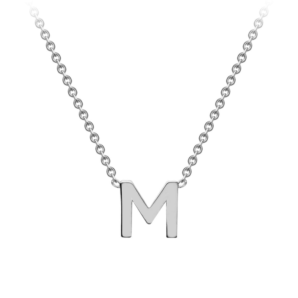 PETITE INITIAL NECKLACE | 9K SOLID WHITE GOLD