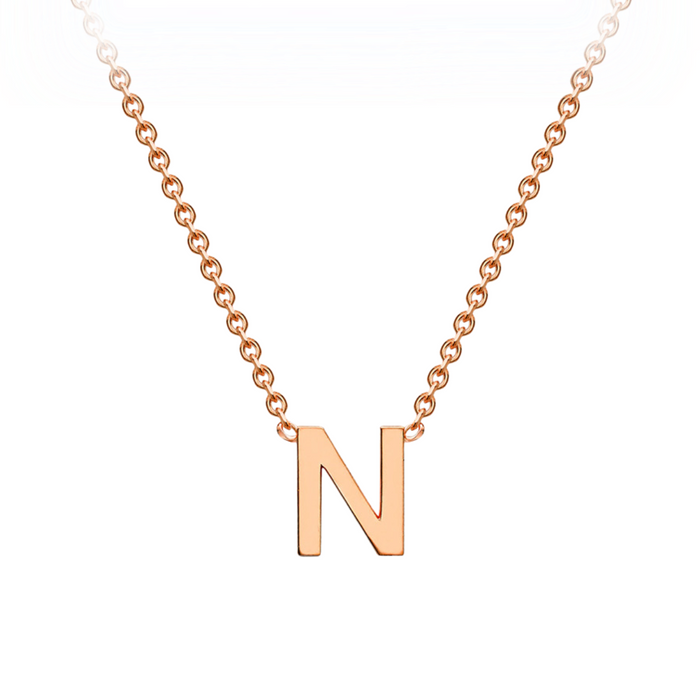 PETITE 'N' INITIAL NECKLACE | 9K SOLID ROSE GOLD