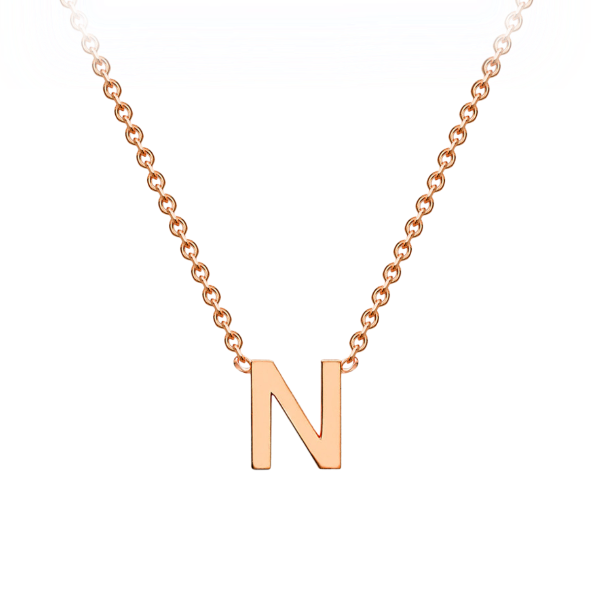 PETITE INITIAL NECKLACE | 9K SOLID ROSE GOLD