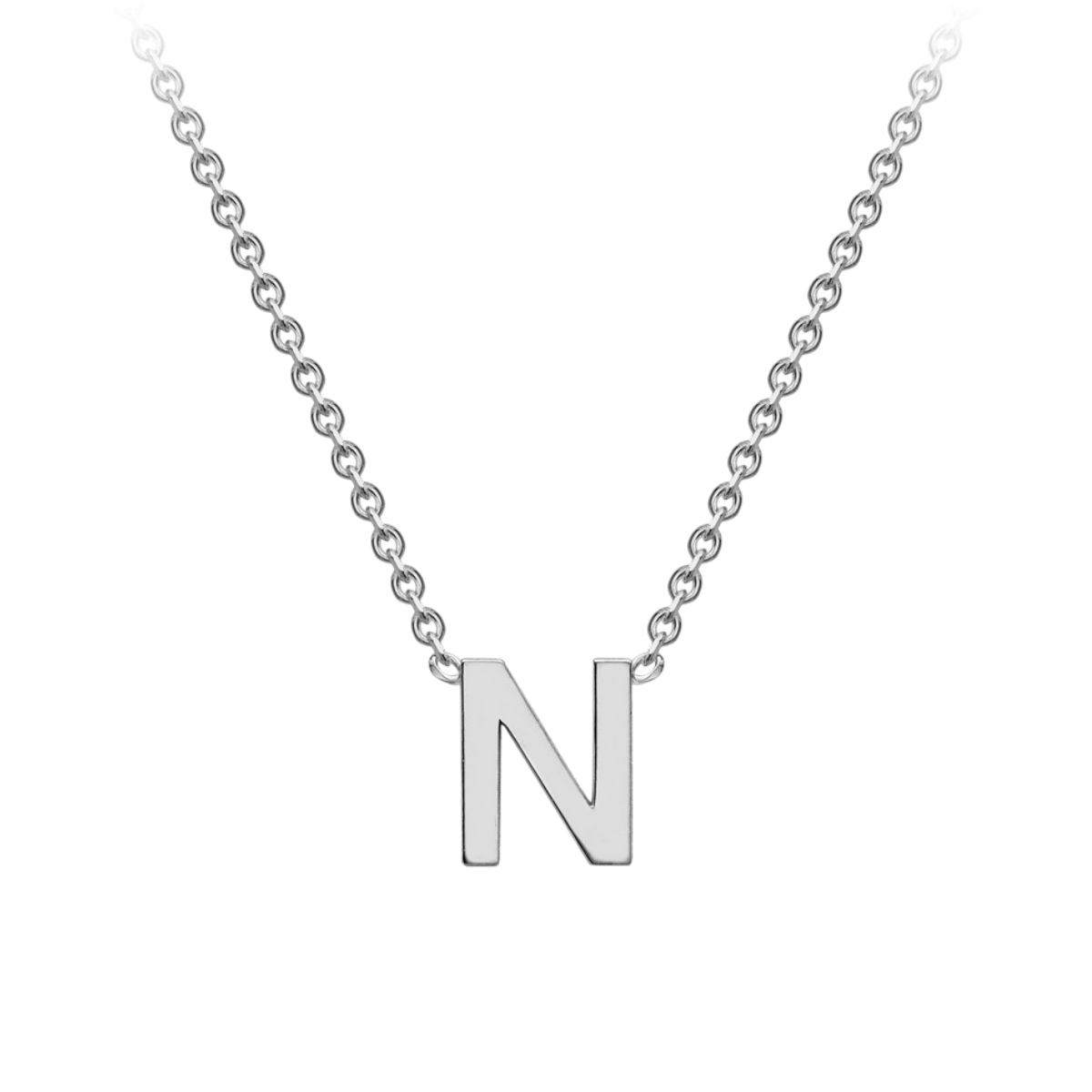 PETITE INITIAL NECKLACE | 9K SOLID WHITE GOLD