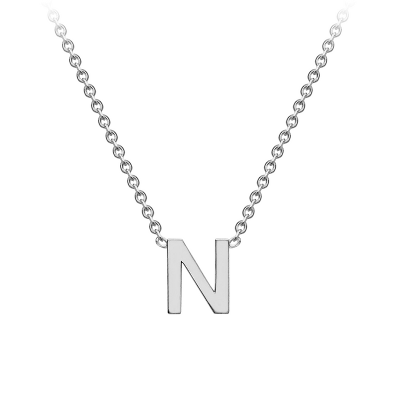 PETITE INITIAL NECKLACE | 9K SOLID WHITE GOLD