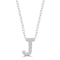 DIAMOND INITIAL NECKLACE | 9K SOLID WHITE GOLD