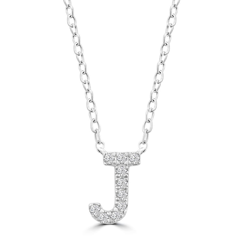 DIAMOND INITIAL NECKLACE | 9K SOLID WHITE GOLD