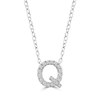 DIAMOND INITIAL NECKLACE | 9K SOLID WHITE GOLD