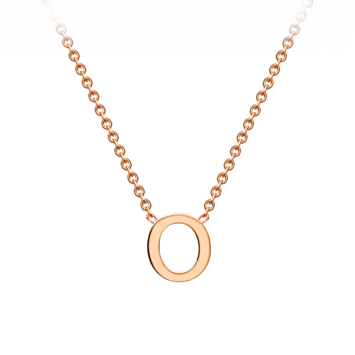 PETITE 'O' INITIAL NECKLACE | 9K SOLID ROSE GOLD