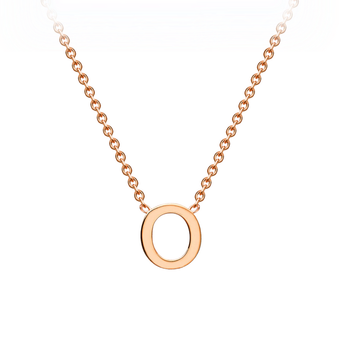 PETITE 'O' INITIAL NECKLACE | 9K SOLID ROSE GOLD