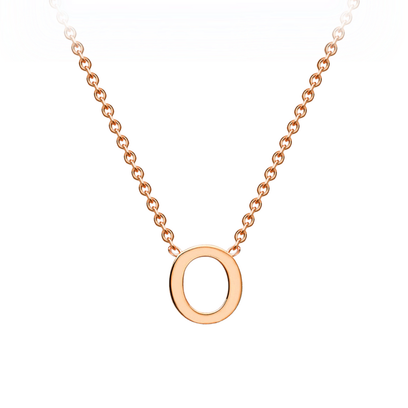 PETITE 'O' INITIAL NECKLACE | 9K SOLID ROSE GOLD