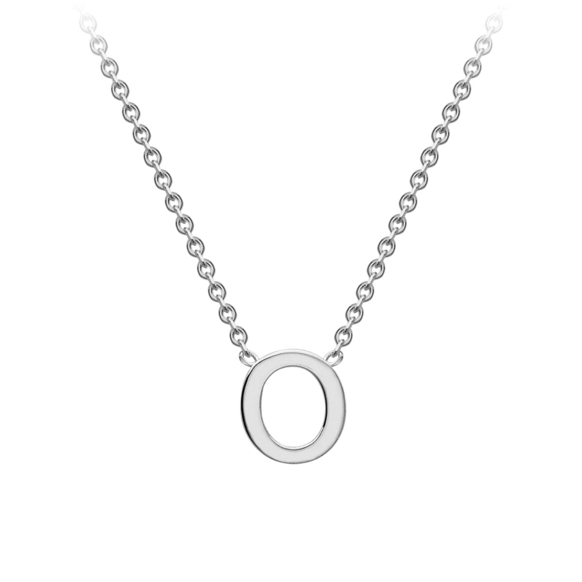 PETITE 'O' INITIAL NECKLACE | 9K SOLID WHITE GOLD