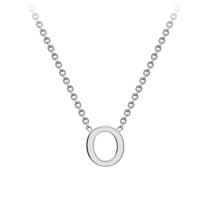 PETITE 'O' INITIAL NECKLACE | 9K SOLID WHITE GOLD
