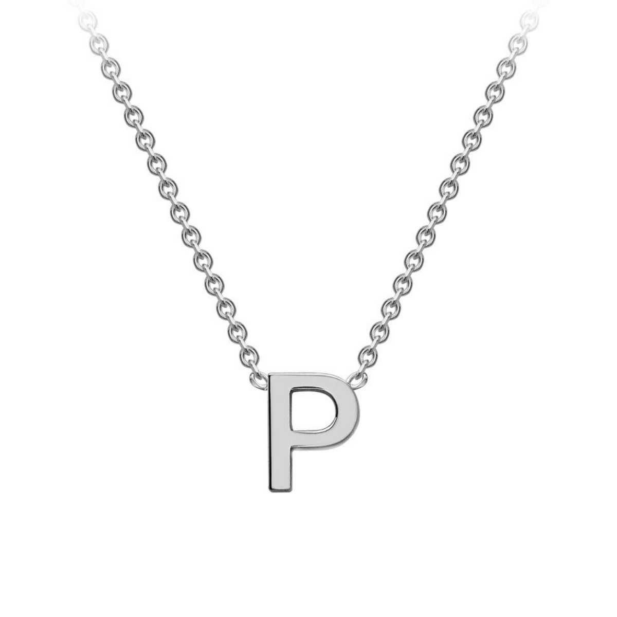 PETITE INITIAL NECKLACE | 9K SOLID WHITE GOLD