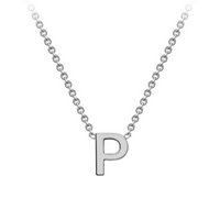 PETITE INITIAL NECKLACE | 9K SOLID WHITE GOLD
