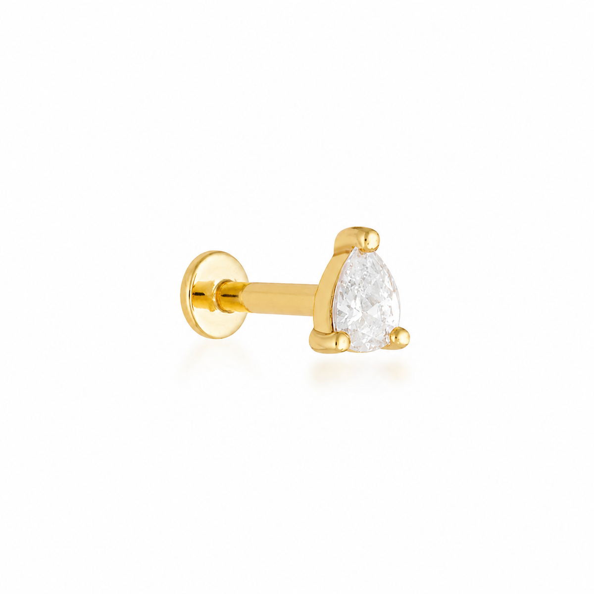 Pear Flatback Stud - Gold