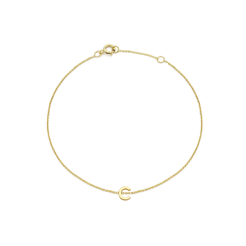 PETITE INITIAL BRACELET | 9K SOLID GOLD