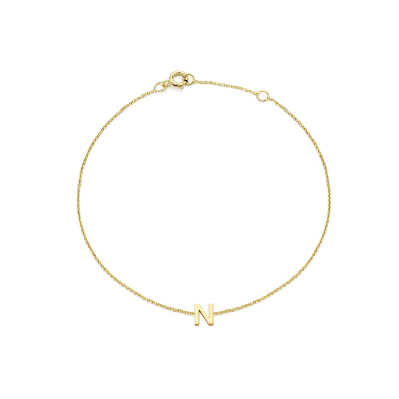 PETITE INITIAL BRACELET | 9K SOLID GOLD